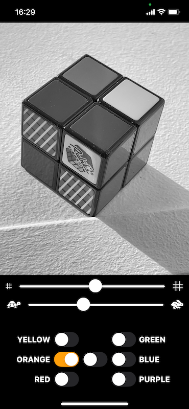 Rubics Cube with Orange Faces highlighted